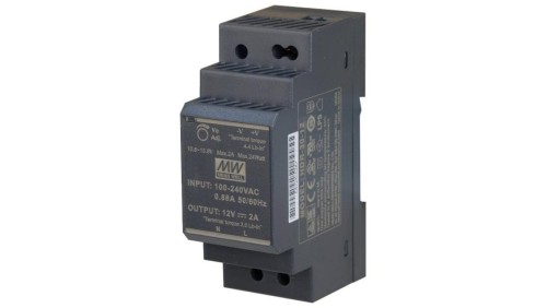 Zasilacz na szynę DIN 12V 2A 24W uniwersalny HDR MEAN WELL