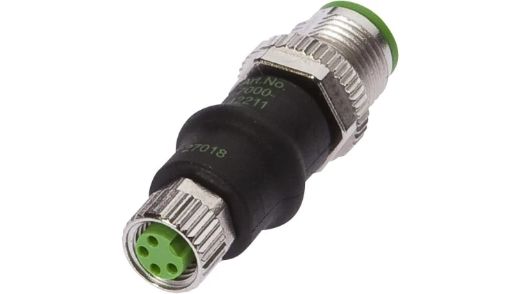 VK000040, Adapter, M8 żeński 4pin prosty, M12 męski 4pin prosty, 24V, -25-85C, IP67