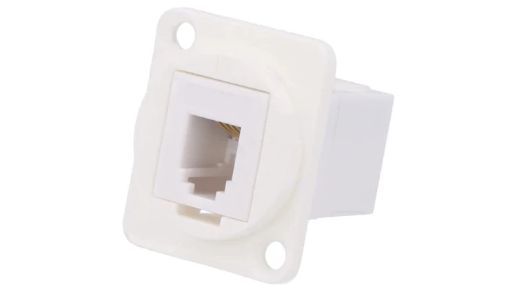 Łącznik FT Układ RJ9 4p4c gniazdo z obu stron 19x24mm CP30228W