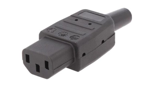 Złącze zasilające AC żeńskie 10A 250VAC IEC 60320 8mm CP22S