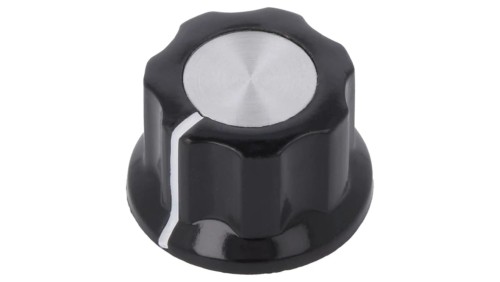 Gałka z kołnierzem plastik Øosi 6,35mm Ø15,7x12mm czarny 5-1437624-0