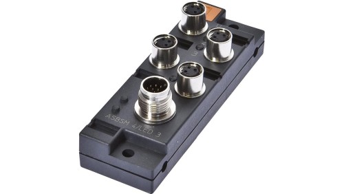 VK001021, rozdzielacz, 29x90x30mm, 10-30V DC, 4x M8 3pin, M12 12pin, IP67, PBT, 1.5A
