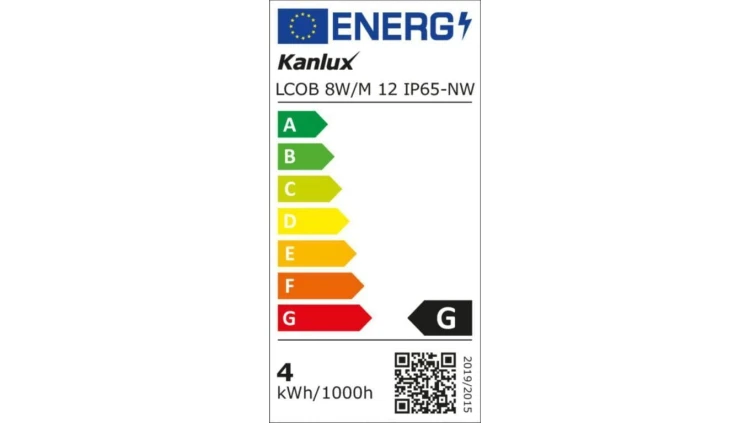 Taśma LED 12V LCOB 8W/M 12 IP65-NW 720lm/m 4000K Ra90 IP65 rolka 5mb 3 lata Gwarancji 33367