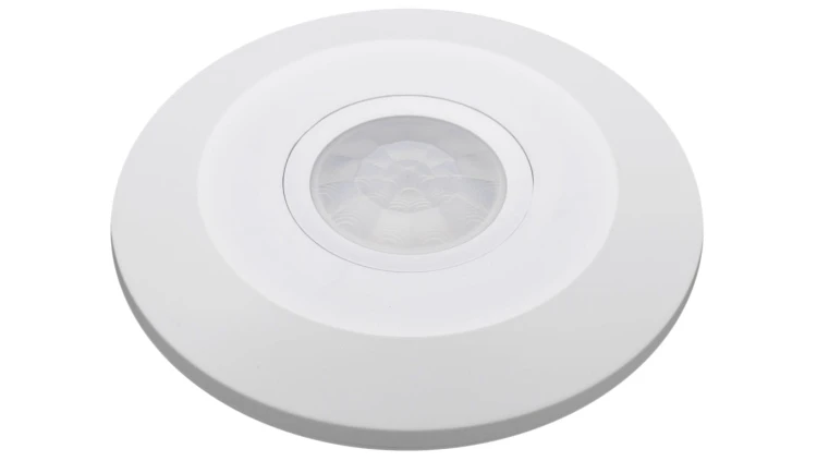 CZUJNIK RUCHU SUFITOWY ULTRA PŁASKI LED PIR 360 STOPNI BIAŁY 230V NA PODCZERWIEŃ