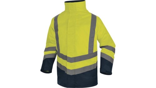 Kurtka ostrzegawcza 5 w 1 z poliestru oxford powlekanego PU OPTIMUM3, kolor: ​żółty fluo-granatowy, rozmiar: 4XL / OPTI3JM4X