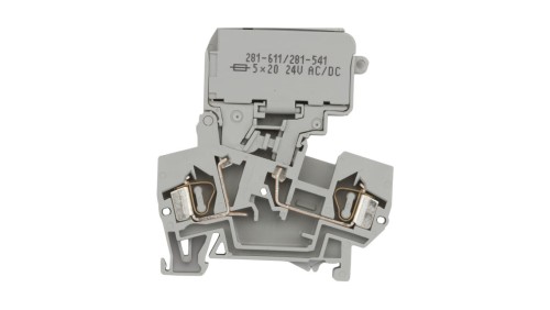 Złączka bezpiecznikowa 4mm2 szara 10A 5x 20mm 281-611/281-541