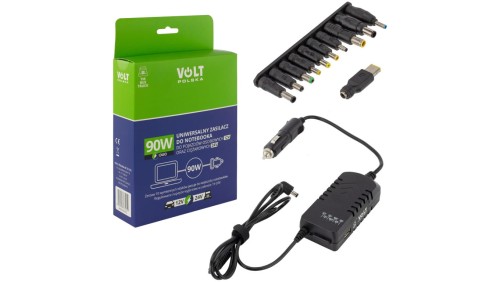Zasilacz uniwersalny samochodowy do laptopów 12/24V 90W VOLT