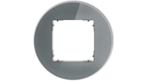 ICON Ramka uniwersalna pojedyncza okrągła - efekt szkła (ramka: grafitowa spód: grafitowy mat) 28-28-IRSO-1