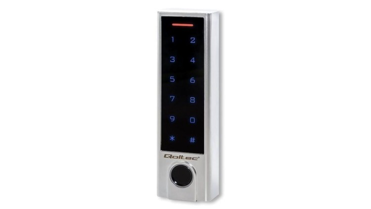 Qoltec Zamek szyfrowy dotykowy Titan z czytnikiem linii papilarnych RFID BT 4.0 kod karta brelok dzwonek IP68 EM