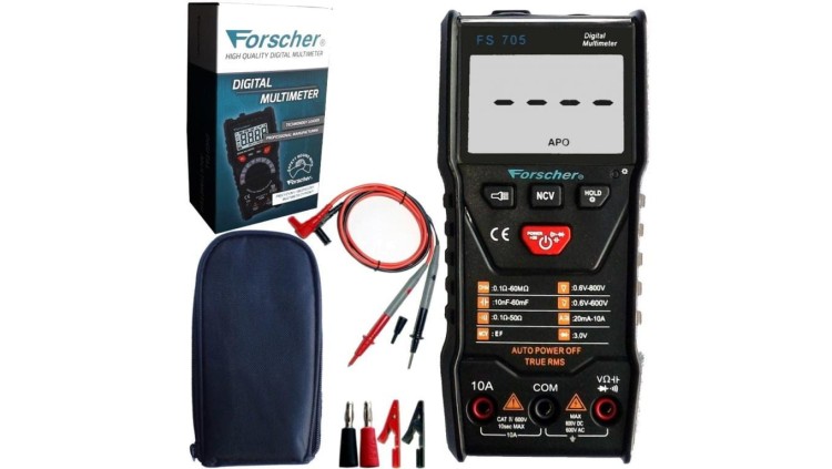 Miernik uniwersalny z pomiarem True RMS multimetr cyfrowy z wyświetlaczem LCD FORSCHER FS705