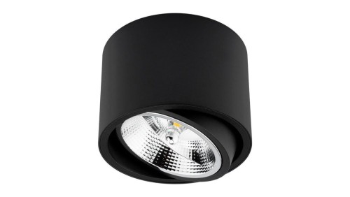 Oprawa Natynkowa Halogenowa SPOT TUBA Ruchoma GU10 AR111 Okrągła Czarna 100mm TELES LUMILED