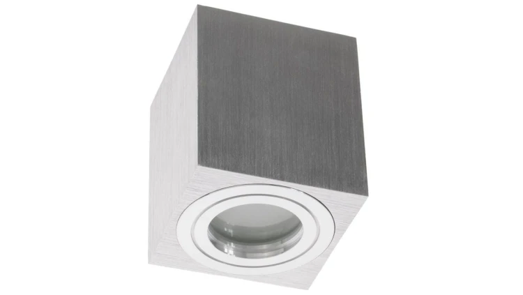 Oprawa Natynkowa HALOGENOWA Wodoodporna Aluminiowa SPOT TUBA 95mm IP44 Chrom AQUARIUS SQUARE Kobi