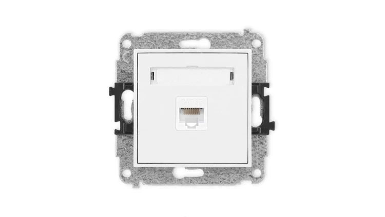 ICON Mechanizm gniazda komputerowego pojedynczego 1xRJ45, kat. 5e, 8-stykowy biały IGK-1