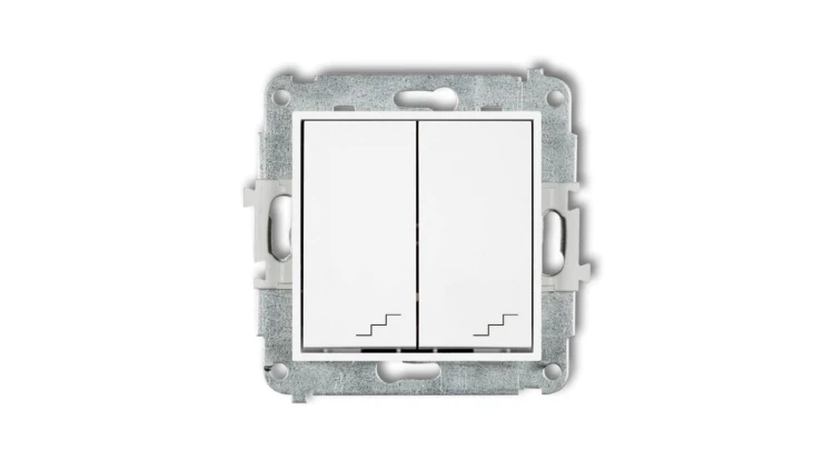 ICON Mechanizm łącznika podwójnego schodowego biały IWP-33