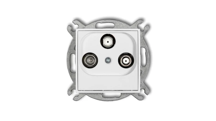 ICON Mechanizm gniazda abonenckiego 2 wyjścia SAT + TV biały IGSN