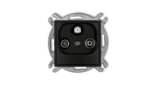 ICON Mechanizm gniazda abonenckiego RTV-SAT końcowego 1,5dB czarny mat 12IGS