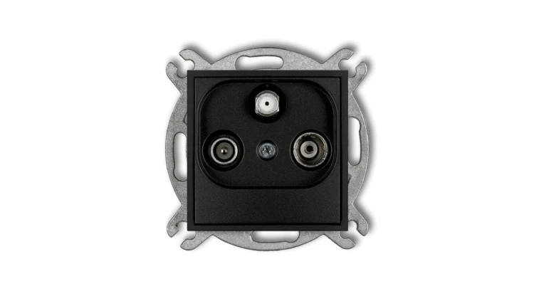 ICON Mechanizm gniazda abonenckiego RTV-SAT końcowego 1,5dB czarny mat 12IGS