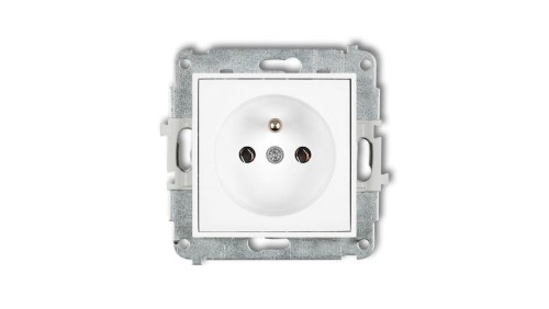 ICON Mechanizm gniazda pojedynczego z uziemieniem 2P+Z (bez przesłon torów prądowych) biały IGP-1z