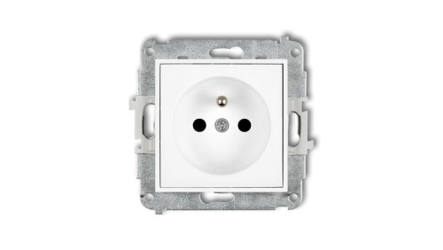 ICON Mechanizm gniazda pojedynczego z uziemieniem 2P+Z (przesłony torów prądowych) biały IGP-1zp