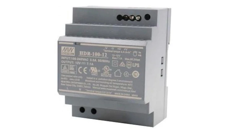 Zasilacz na szynę DIN 85W 12V HDR-100-12 7,1A do led Mean Well