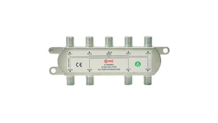 Rozgałęźnik sygnału splitter 5-2400Mhz 8 wyjść power pass CORAB