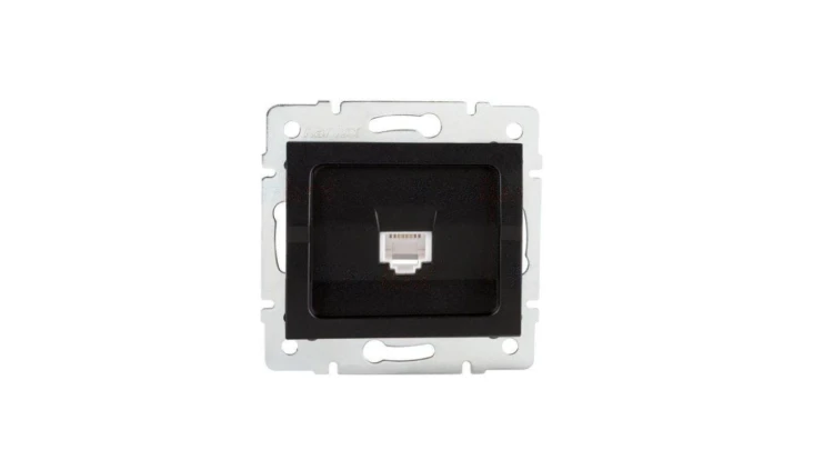 Kanlux Mowion LOGI 02-1390-042 czarny mat, Gniazdo komputerowe pojedyncze, (RJ45Cat 5e Jack)