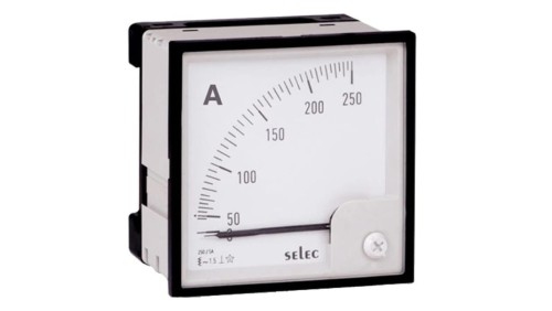 Amperomierz analogowy, 250/5A, 1 faza, 96x96mm AM-I-3-250/5-CE