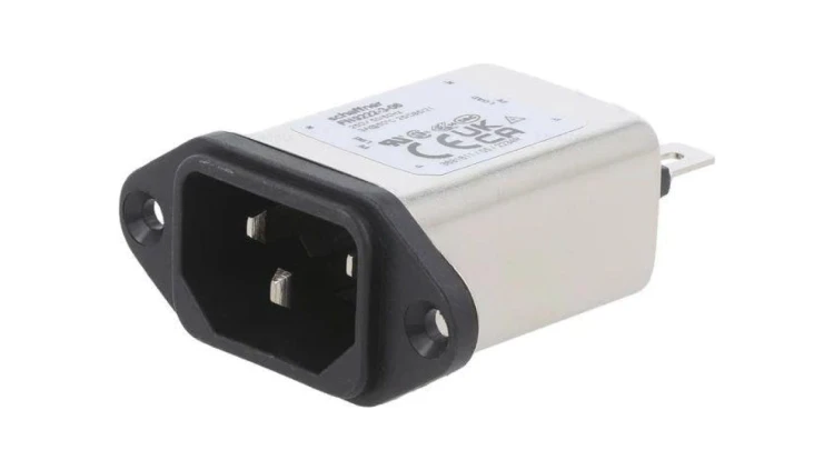 Złącze zasilające AC męskie 3A 250VAC C14 (E) 2,5mH FN9222-3-06