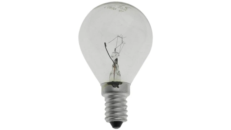 Żarówka wstrząsoodporna G45 kulka przeźroczysta 25W E14 230V
