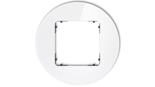 ICON Ramka uniwersalna pojedyncza okrągła - efekt szkła (ramka: biała spód: czarny) 0-12-IRSO-1
