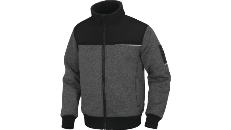 Bluza molton z polaru poliester SHERMAN2, kolor: szaro-czarny, rozmiar: XXL / SHER2GNXX