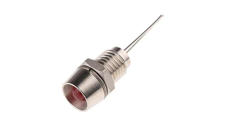 Lampka kontrolna do montażu panelowego 2V dc, czerwona 8mm LED Chrom RS PRO