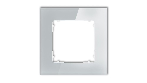 ICON Ramka uniwersalna pojedyncza kwadratowa - efekt szkła (ramka: szara spód: biały) 15-0-IRSK-1