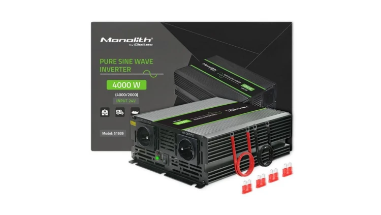 Qoltec Przetwornica napięcia Monolith 2000W 4000W 24V na 230V Czysty Sinus