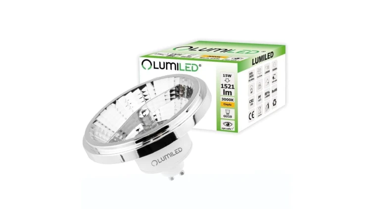 Żarówka LED GU10 ES111 15W = 100W 1521lm 3000K Ciepła 24 Srebrna LUMILED