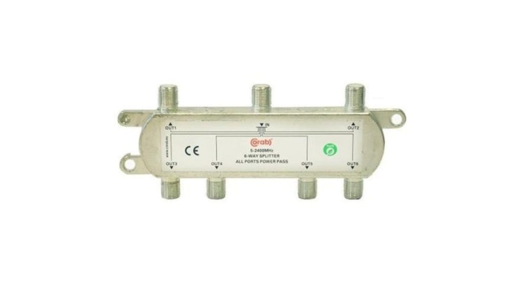 Rozgałęźnik sygnału splitter 5-2400Mhz 6 wyjść power pass CORAB