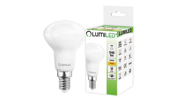 Żarówka LED E14 R50 6W = 50W 540lm 3000K Ciepła 120 LUMILED