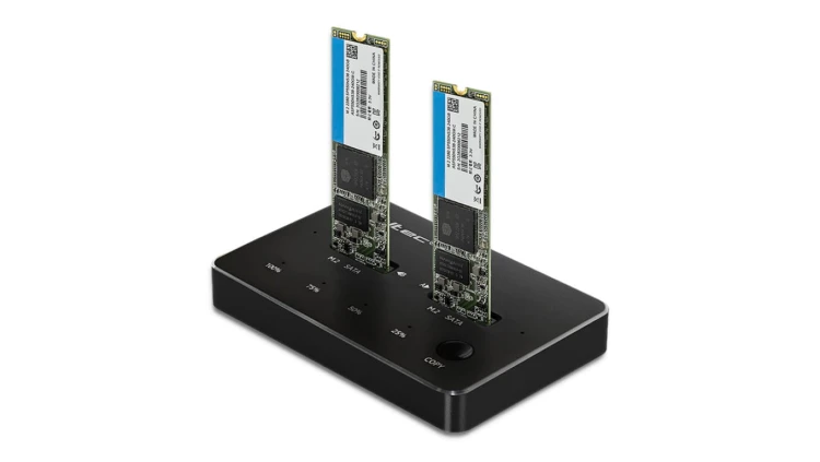 Qoltec Stacja dokująca dysków 2x SSD M.2 SATA NGFF USB typ C