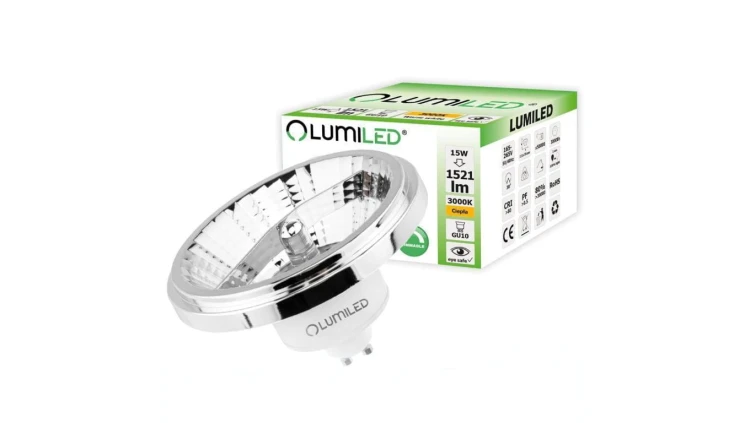 Żarówka LED GU10 ES111 15W = 100W 1521lm 3000K Ciepła 38 Srebrna Ściemnialna LUMILED
