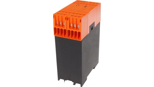 AO98A980, akcesoria optyczne, przekaźnik bezpieczeństwa, 84x121x45mm, z funkcją mutingu, 3x NO, dwukanałowy, 24V