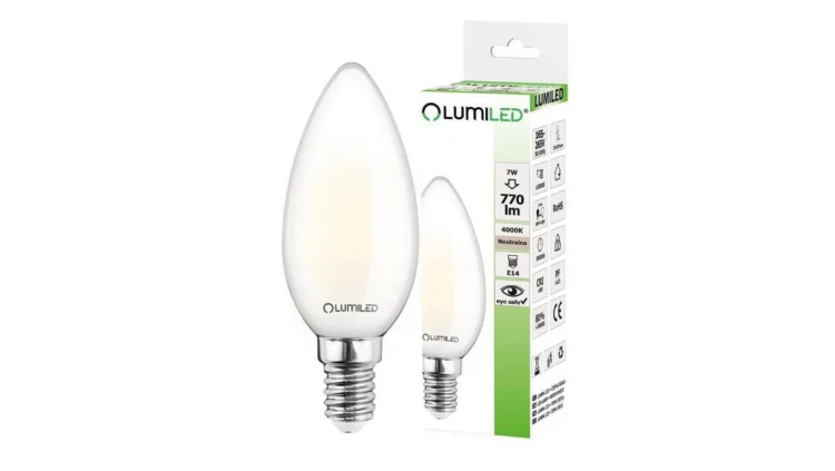 Żarówka LED E14 B35 7W = 60W 770lm 4000K Neutralna 360 Filament LUMILED