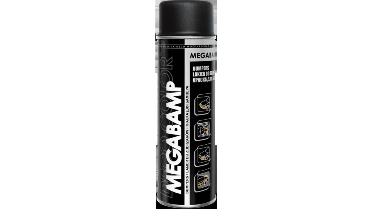 Lakier farba do zderzaków plastikowych PP ABS czarny półmat 500ml MEGABAMP