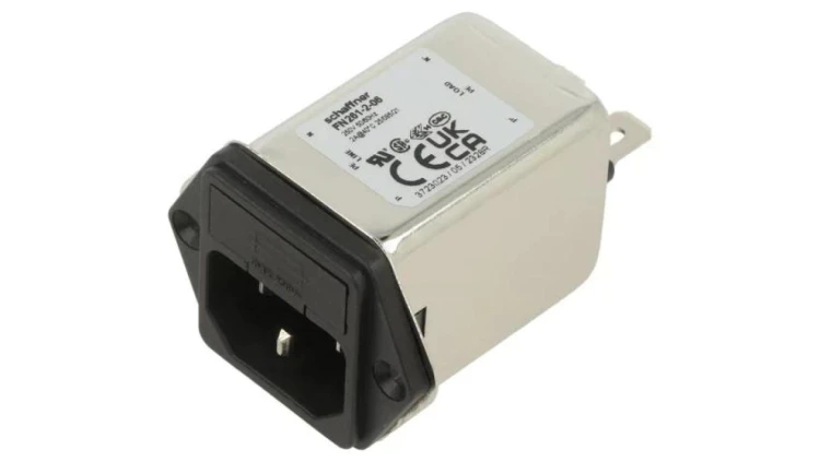 Złącze zasilające AC męskie 2A 250VAC C14 (E) 2,7mH FN261-2-06
