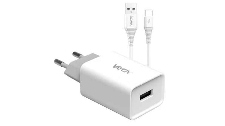 Ładowarka sieciowa USB 5V 2.1A + kabel USB typ C 1m VA0051C Vayox