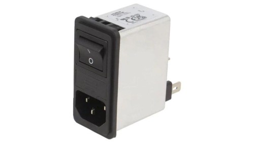 Złącze zasilające AC męskie 4A 250VAC C14 (E) 1mH FN286-4-06