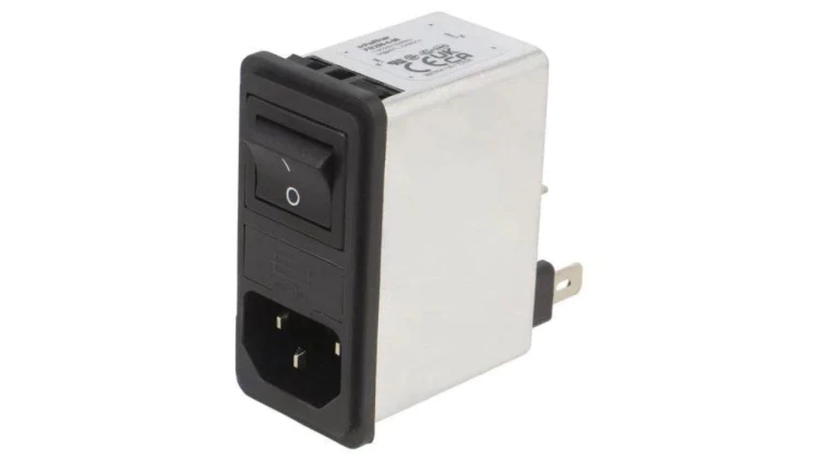 Złącze zasilające AC męskie 4A 250VAC C14 (E) 1mH FN286-4-06