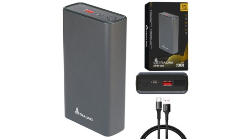 Powerbank Power bank, 45W PD, USB-C Extralink EPB-126 20000mAh Srebrny