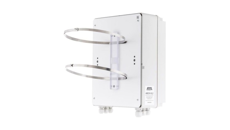 Adapter słupowy z obejmą fi 300mm (2 opaski stalowe) do mocowania obudów zewnętrznych ABOX-XL typu ADD-PMAXL
