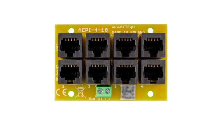 Adapter PoE PASSIVE 4 kanałowy, Fast Ethernet 10/100 Mbps + PoE