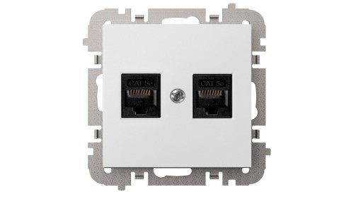 SANTRA gniazdo komputerowe 2x RJ45 bez ramki podtynkowe biały 4149-10
